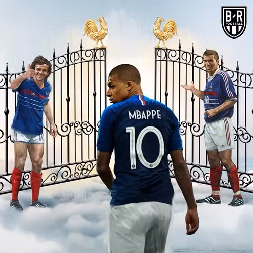 Vô địch World Cup 2018, Kylian Mbappe bước vào ngôi đền huyền thoại của bóng đá Pháp. (Ảnh B/R).