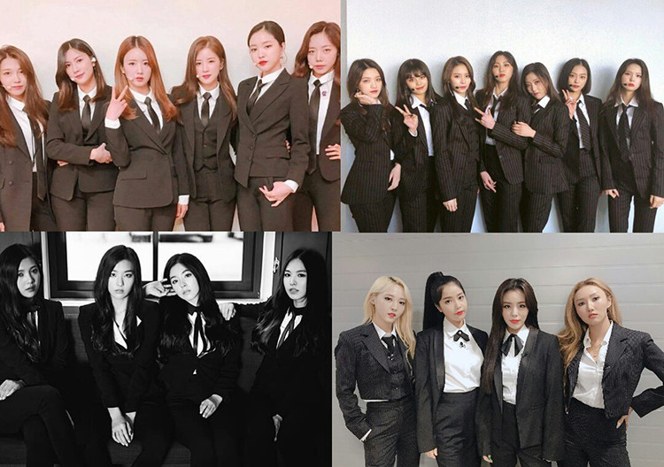 TWICE, Dream Catcher, SNSD, CLC, Apink, Red Velvet, Mamamo... đều từng chọn suit làm trang phục biểu diễn, quay MV, chụp hình.
