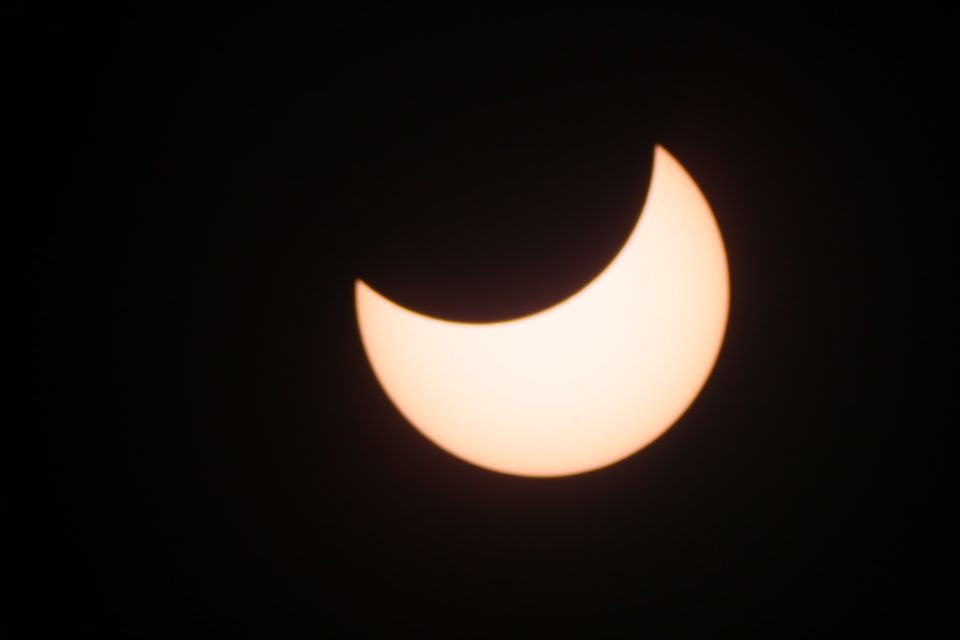 Hình ảnh nhật thực một phần quan sát được tại Đà Nẵng. (Ảnh: DAC)