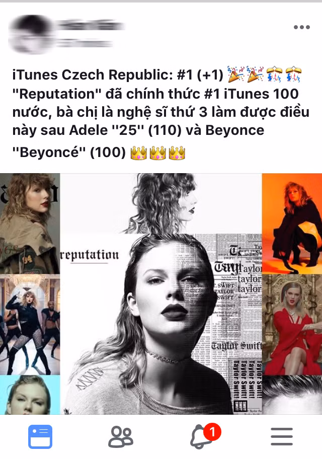Taylor đã ghi tên mình trong vị trí dẫn đầu tại iTunes của nhiều nước trên thế giới.