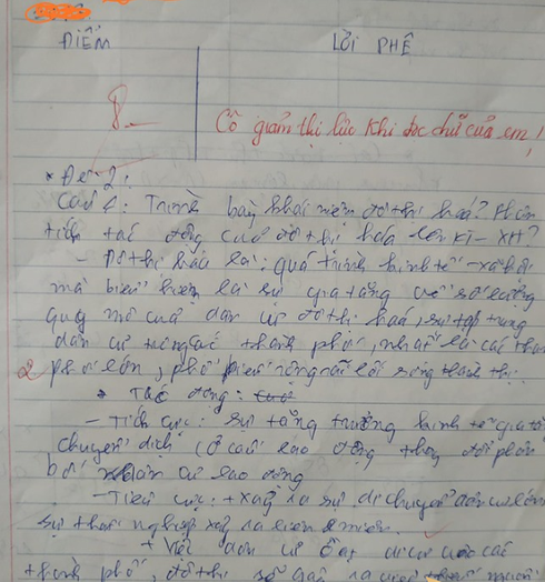 Lời phê cực “gắt” của giáo viên khiến cộng đồng mạng cười ngất.