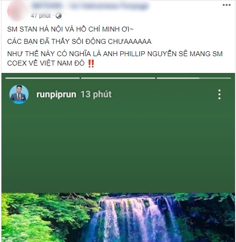 Một fanpage tại Việt Nam phấn khích chia sẻ thông tin.