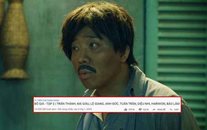 3 tập đầu của “Bố già” đều có lượng người xem khủng và có mặt trong Top 1 thịnh hành của YouTube.