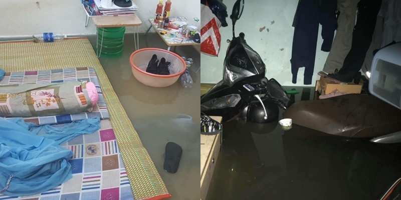 Đà Nẵng mưa lớn và ngập nặng làm ảnh hưởng tới cuộc sống của người dân.