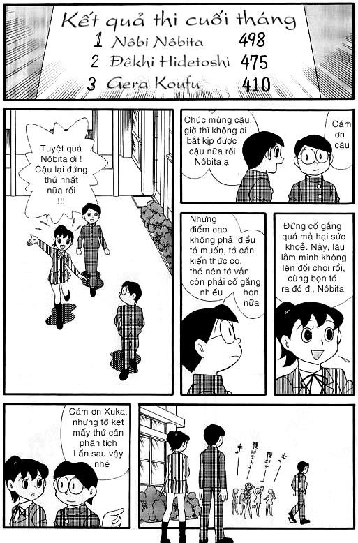 Ngay sau đó, Nobita lao vào học tập, tìm tòi, hy vọng có thể tìm ra được phép màu sửa chữa Doraemon.