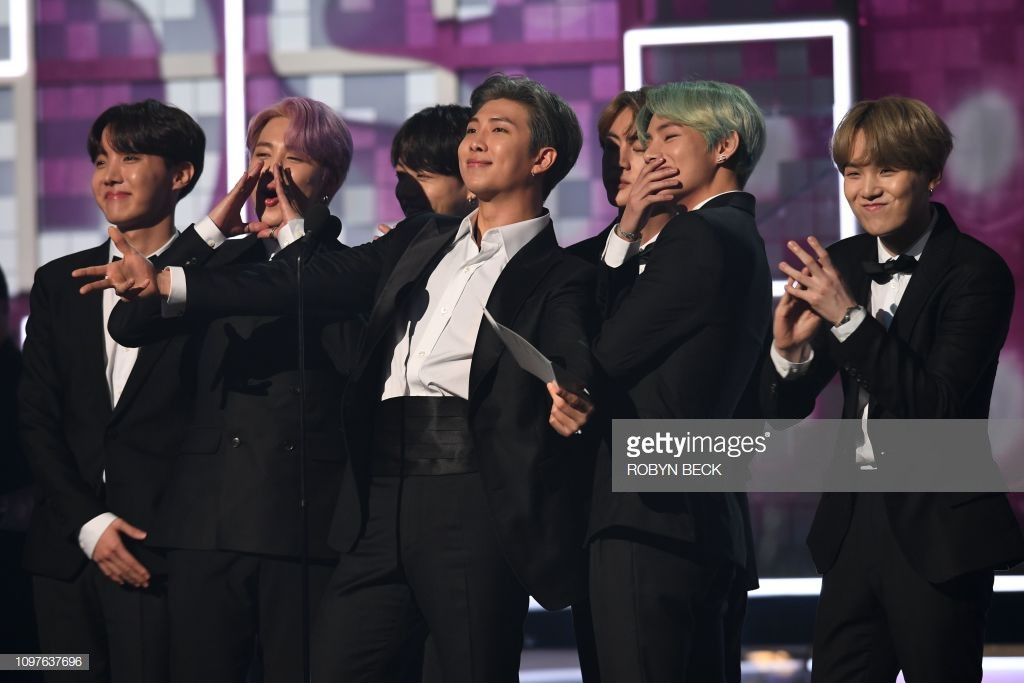 BTS tự tin xuất hiện tại lễ trao giải Grammy 2019. Ảnh: gettyimages.