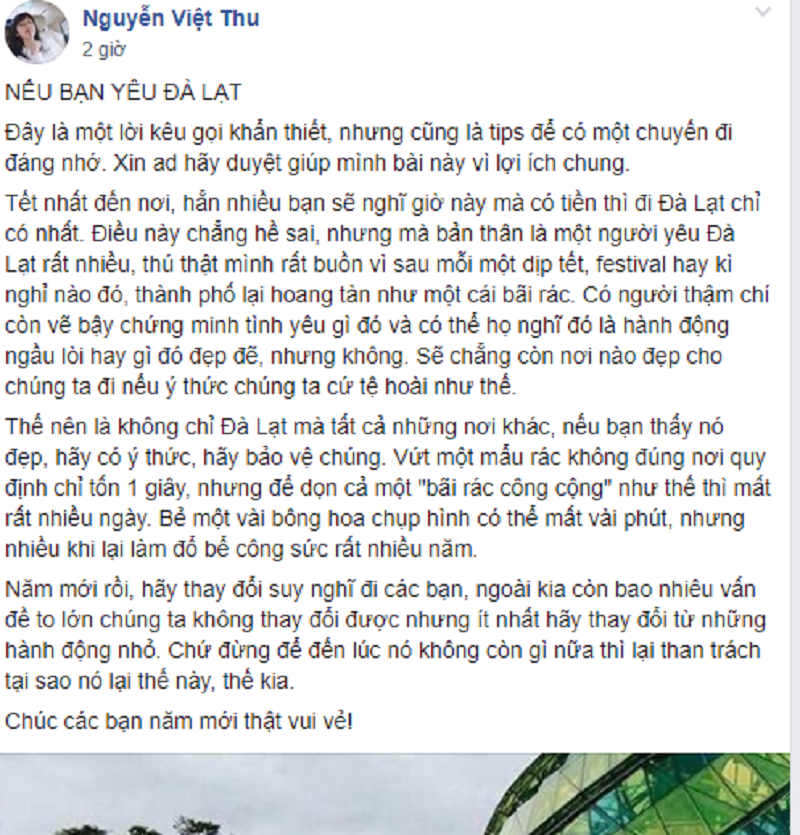 Dòng trạng thái chia sẻ chân thành của một cư dân mạng.