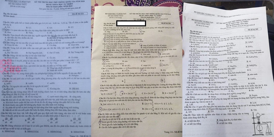 Teen bắt đầu thi ba môn tổ hợp từ 7h30 đến 10h30.