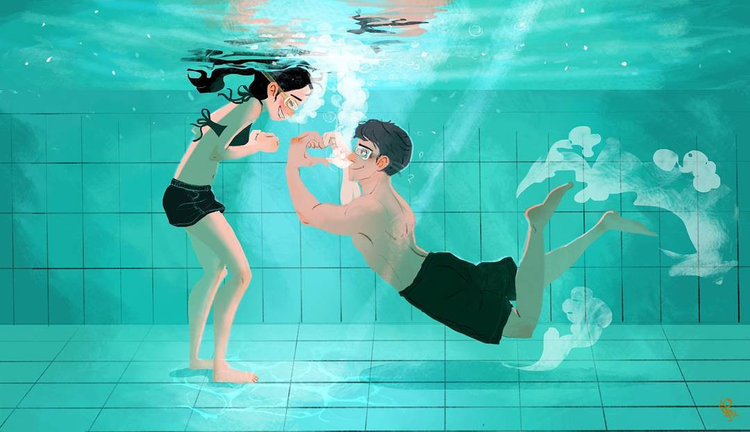 Khoảnh khắc lãng mạn chỉ một chút thôi cũng đủ hai trái tim ấm nóng.