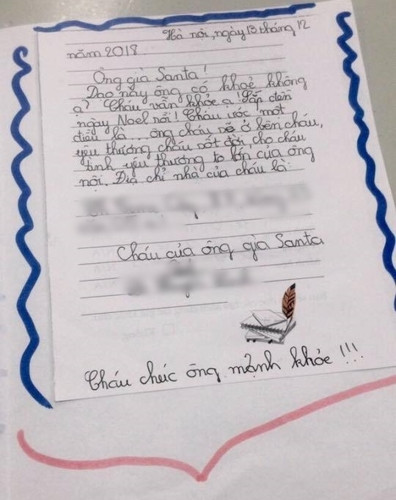 Bức thư này mới thật đặc biệt và vô cùng xúc động, khi bạn nhỏ không xin quà mà thay vào đó là mong muốn luôn được ở bên cạnh và được ông nội yêu thương.