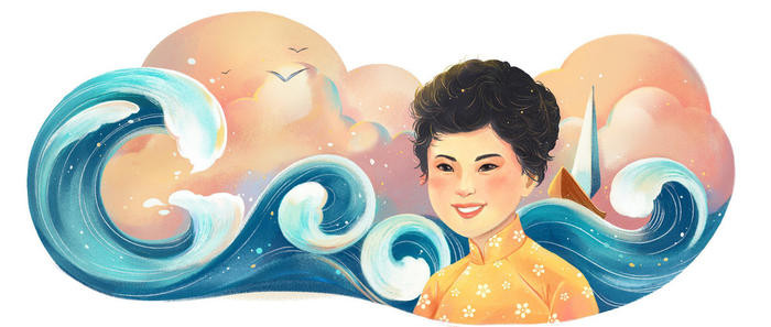 Google Doodle mừng kỷ niệm 77 năm ngày sinh nhà thơ Xuân Quỳnh. (Ảnh: Google)
