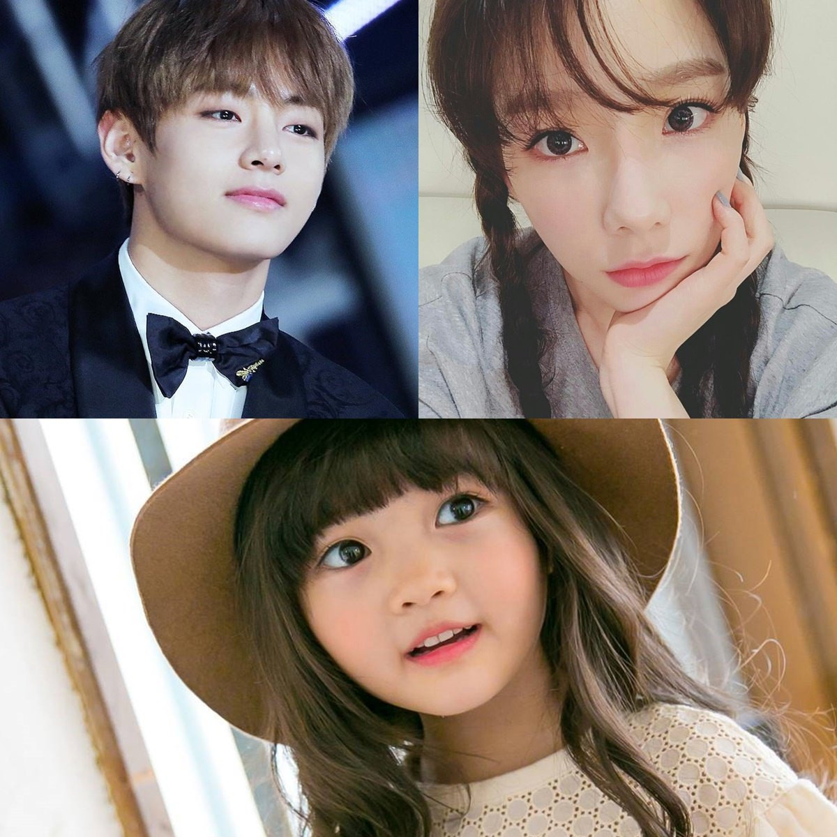 Lại một phép cộng “chỉ có trong tưởng tượng”, nhưng quả thực cô bé Sia Sung sở hữu chiếc mũi thon gọn như Taeyeon cùng đôi môi của V.