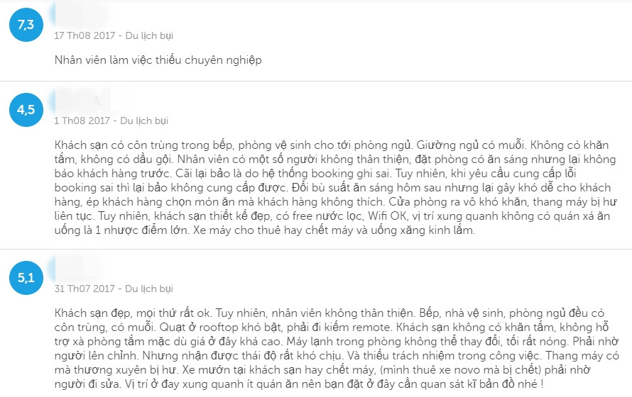 Đọc trước đánh giá trên mạng là một cách để tránh những khách sạn không tốt.