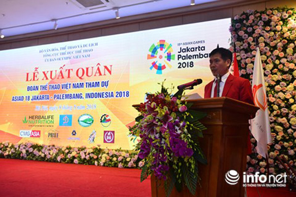 Ông Trần Đức Phấn, Trưởng Đoàn thể thao Việt Nam tham dự ASIAD 18 cho biết mục tiêu chính của đoàn là giành được 3 HCV