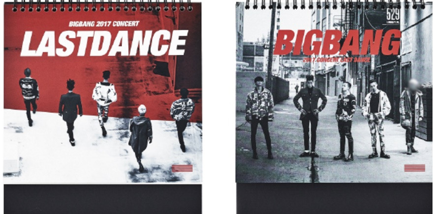 Mặt Seungri bị làm mờ trên card, lịch BIG BANG.