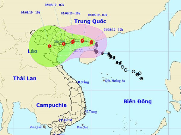 Bão số 3 đã vào vịnh Bắc Bộ, cách đất liền các tỉnh Quảng Ninh - Hải Phòng khoảng 180km; miền Bắc mưa lớn từ chiều nay đến ngày 4/8. (Ảnh: Trung tâm Khí tượng Thủy văn Quốc gia) Bão số 3 đã vào vịnh Bắc Bộ, cách đất liền các tỉnh Quảng Ninh - Hải Phòng khoảng 180km; miền Bắc mưa lớn từ chiều nay đến ngày 4/8. (Ảnh: Trung tâm Khí tượng Thủy văn Quốc gia)