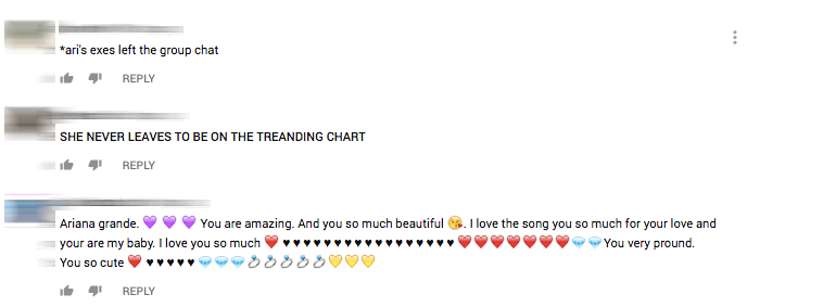 Các lời bình có cánh của người xem dành cho MV.