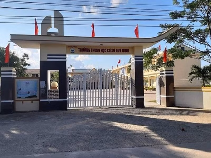 Trường THCS Duy Ninh, nơi xảy ra vụ việc 231 cái tát gây chấn động dư luận.