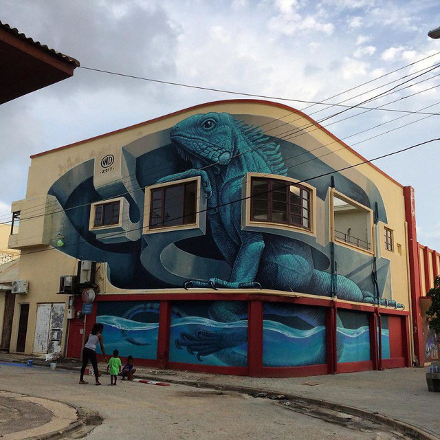 Những cánh cửa sổ cũ kỹ lại trở thành điểm nhấn chính cho bức tranh 3D tuyệt đẹp.