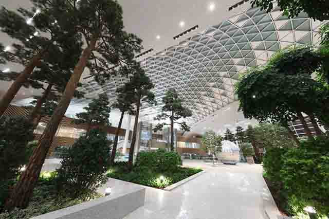 Khu vườn tuyệt đẹp tại sân bay quốc tế Incheon, Hàn Quốc.