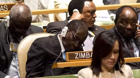 Đây là Tổng thống Zimbabwe Robert Mugabe tại Đại hội đồng LHQ thứ 67 vào tháng 9/2012. Ảnh GETTY IMAGES.