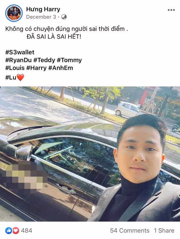 Dòng trạng thái đầy ẩn ý của Harry Hưng.