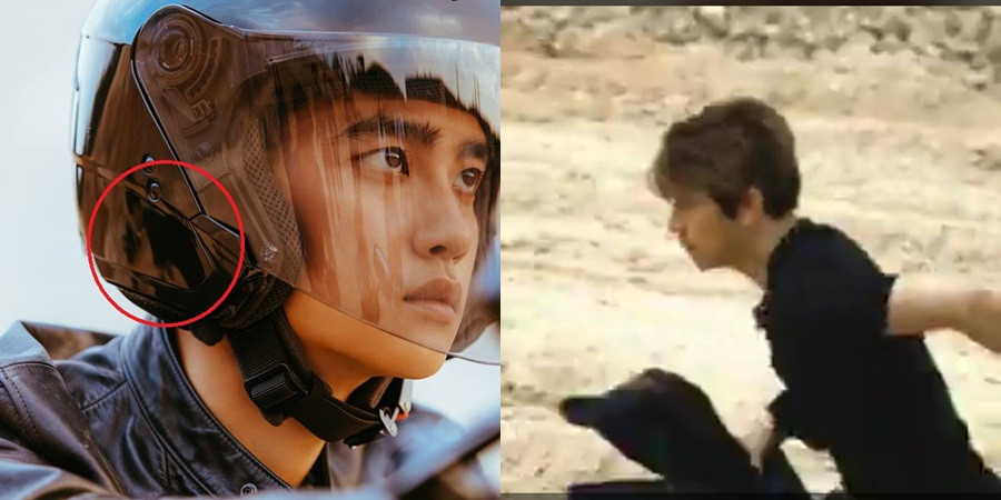 Thứ nhất, nhìn vào chiếc mũ, ta có thể thấy được hình ảnh Baekhyun đang cầm áo chạy hớt hải trên sa mạc. Hình ảnh này đã được xác nhận là thật sau khi teaser của Baekhyun được tung ra vào đêm ngày 24/10.