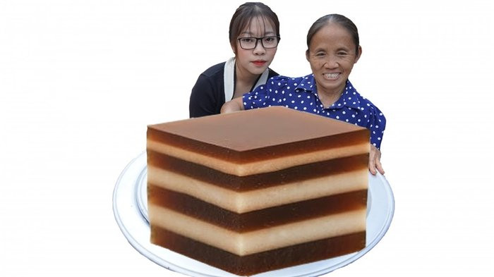 Trong, bức ảnh chính của đoạn vlog khối thạch lại có hình vuông. (Ảnh: Bà Tân Vlog)