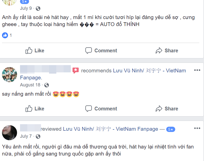 Rất nhiều fan nữ đã không ngại dành tặng thần tượng mình những lời khen 