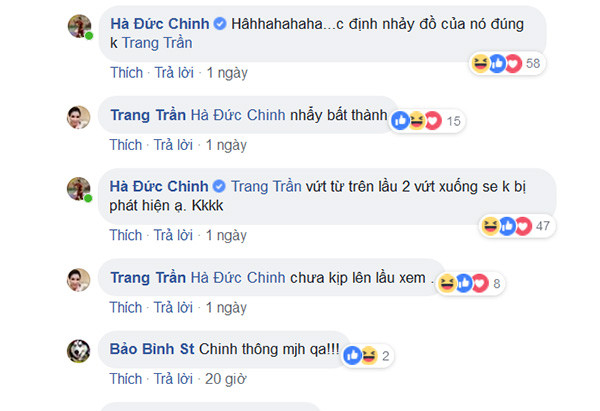 Đoạn hội thoại của Đức Chinh và cựu người mẫu Trang Trần nhận được nhiều sự chú ý.