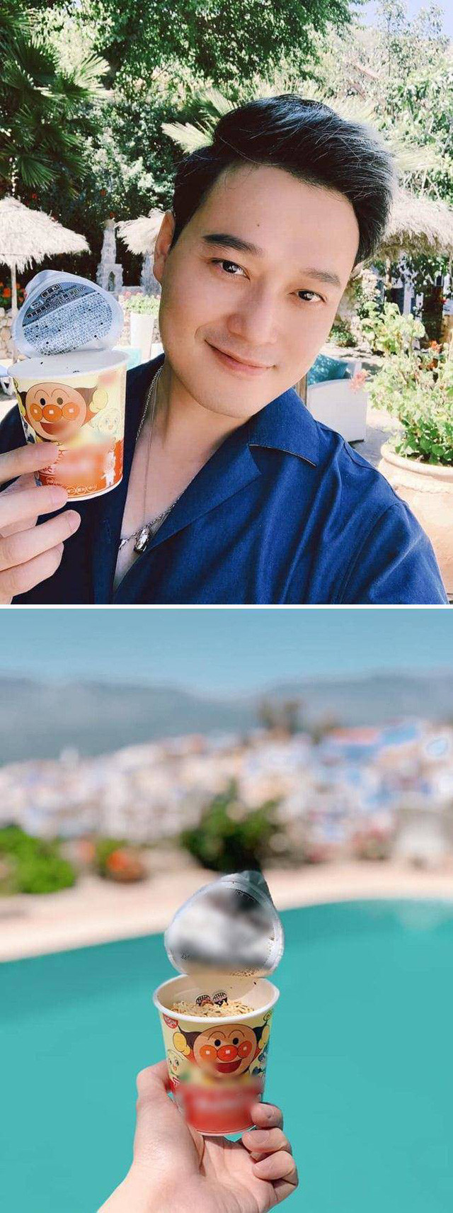 Thi thoảng, chỉ một hộp mì "siêu tí hon" như thế này cũng làm anh thích thú.