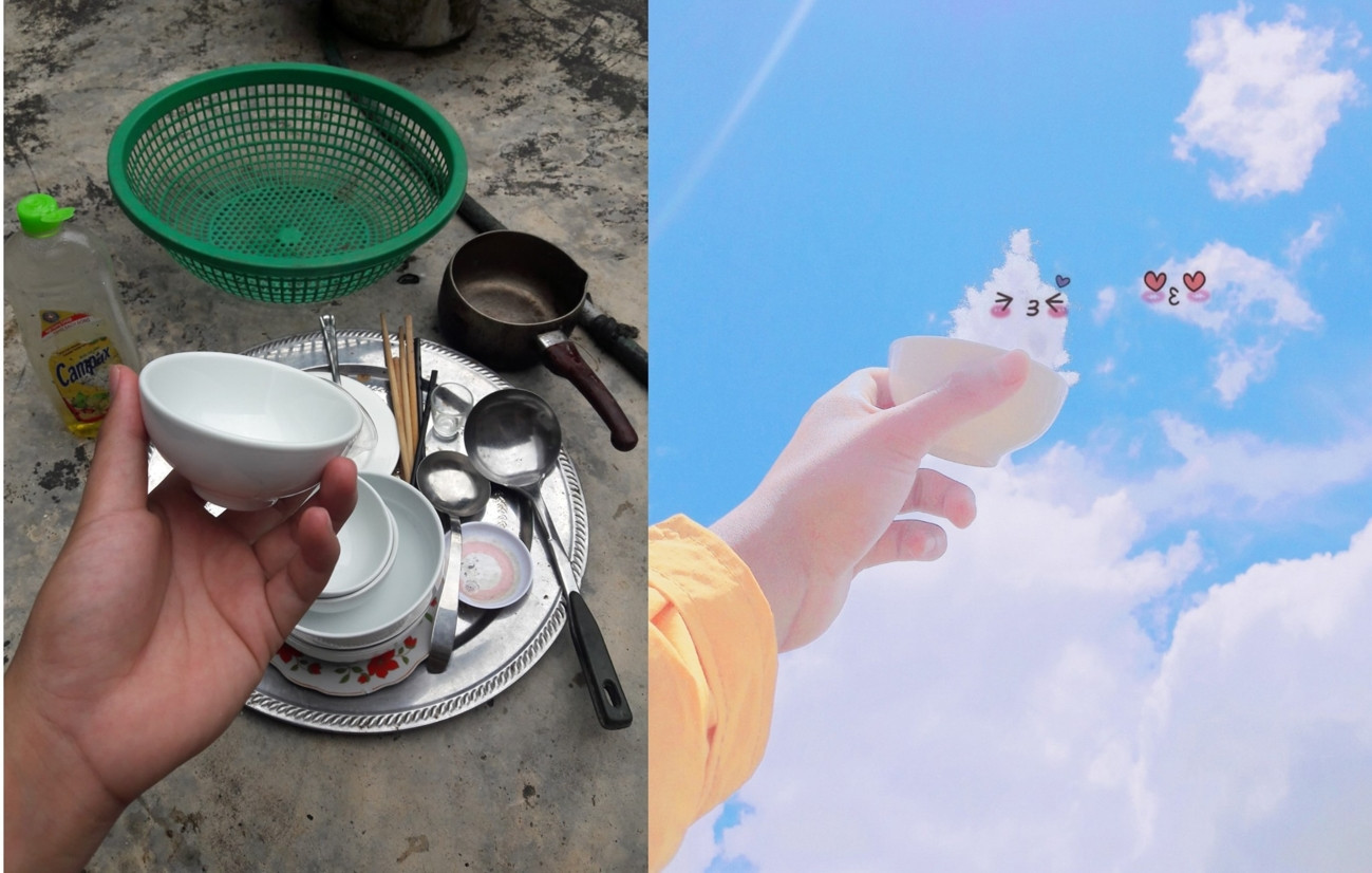 Bát nhỏ hứng mây trời, cute thế này ai mà không yêu cho được!