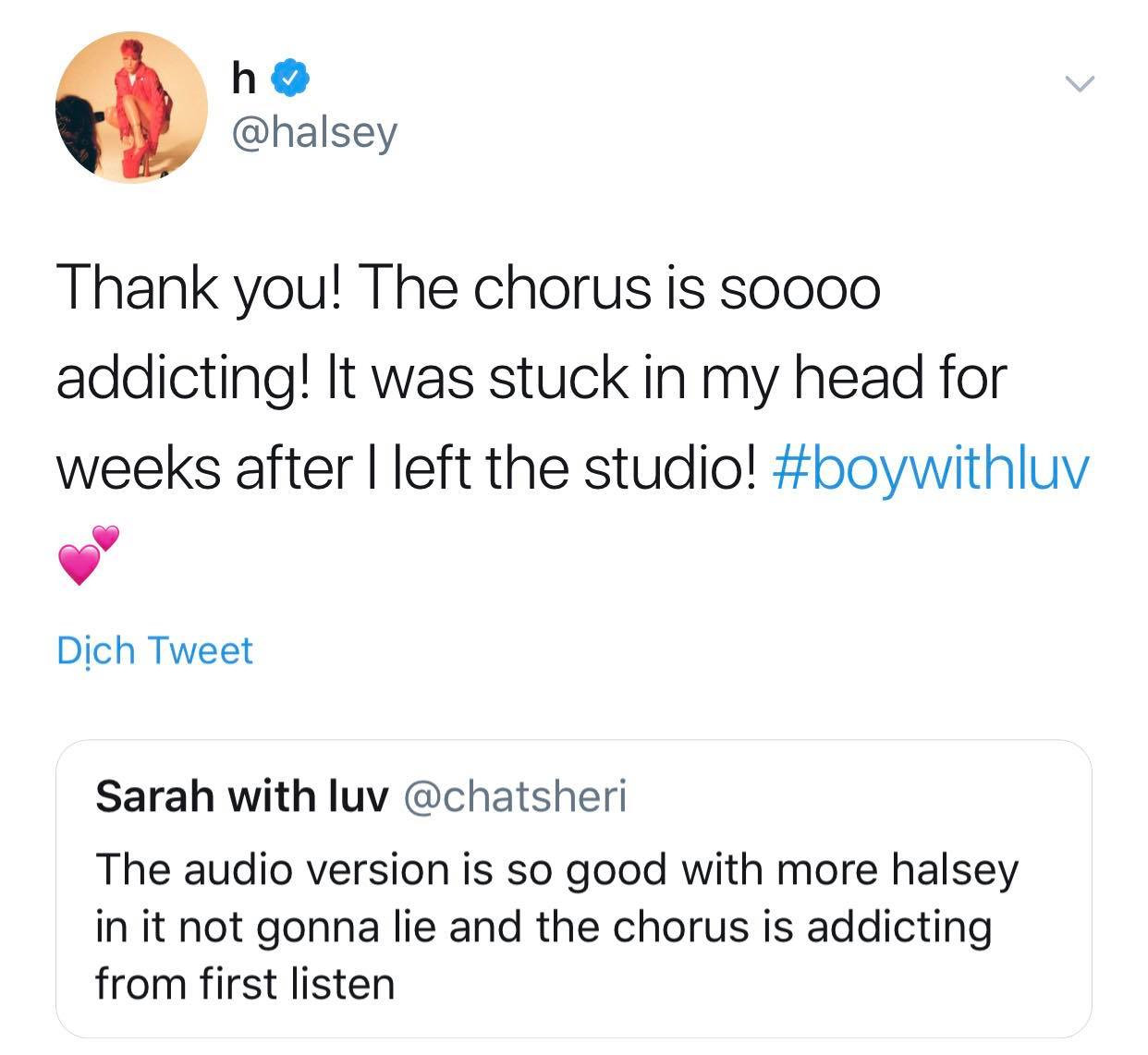 Halsey bảo rằng đoạn điệp khúc của 