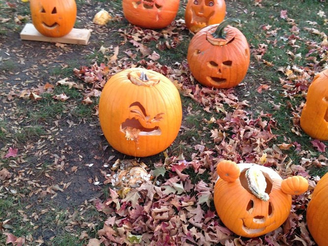 Rất nhiều khuôn mặt biểu cảm có thể dễ dàng chạm khắc trên quả bí ngô.