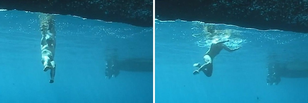 Tuy nhiên, chỉ ít giây sau thì người thợ lặn đã khiến cho hàng trăm nghìn cư dân mạng phải "đau đầu" vì hành động của mình.