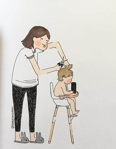 Cắt tóc cho con mà giữ vành tai nguyên vẹn là một chiến thắng.