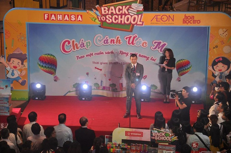 Okada Masaki - Tổng quản lý Trung tâm mua sắm AEON MALL Tân Phú Celadon phát biểu khai mạc chương trình