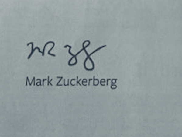 Chữ ký của người sáng lập Facebook.