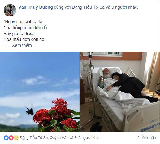 Tâm sự ngày giỗ bố của cô Văn Thùy Dương gửi thầy Văn Như Cương.