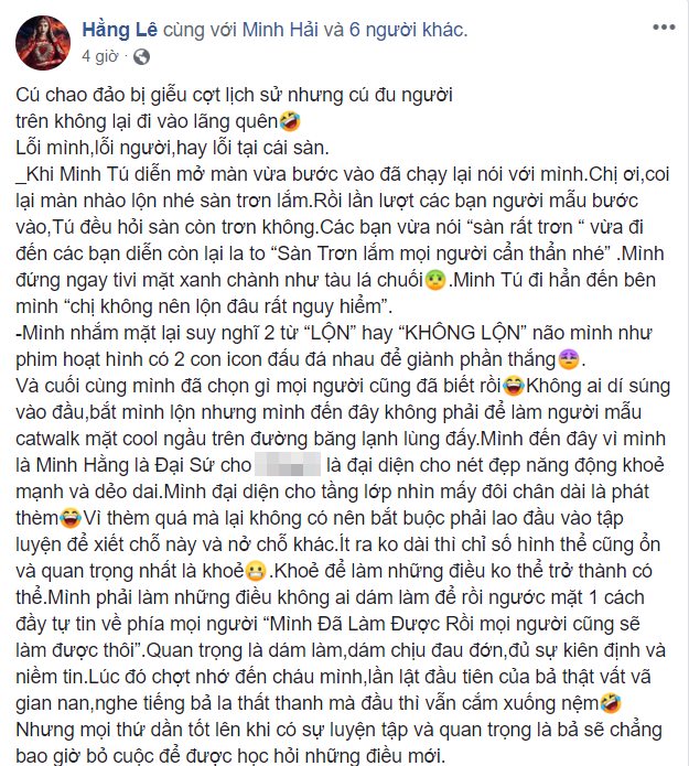 Minh Hằng nhó lại sự việc ngày hôm ấy với lời cảnh báo của những người xung quanh.