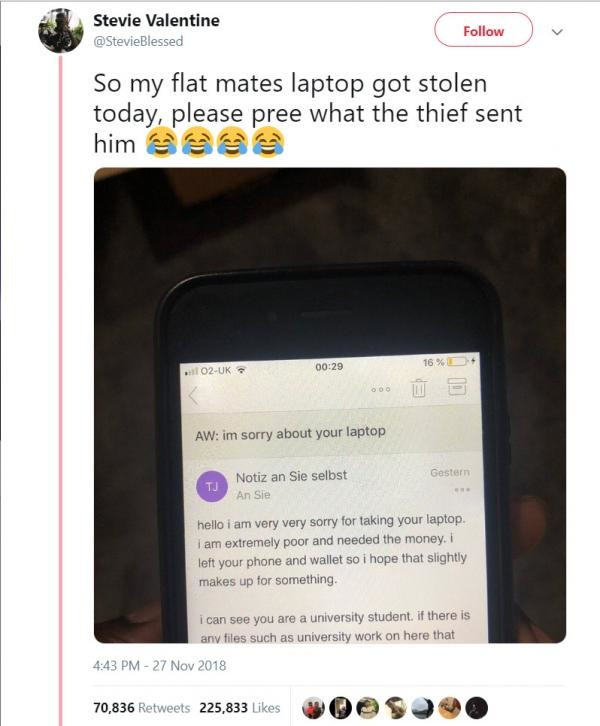 Một người bạn của nạn nhân sau đó đã đăng tải đoạn email lên Twitter và thu hút được sự chú ý của rất nhiều người.