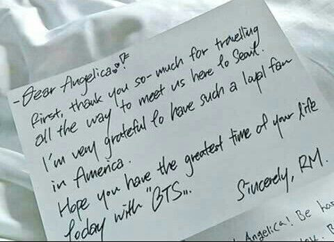 Một lá thư RM viết cho fan nước ngoài