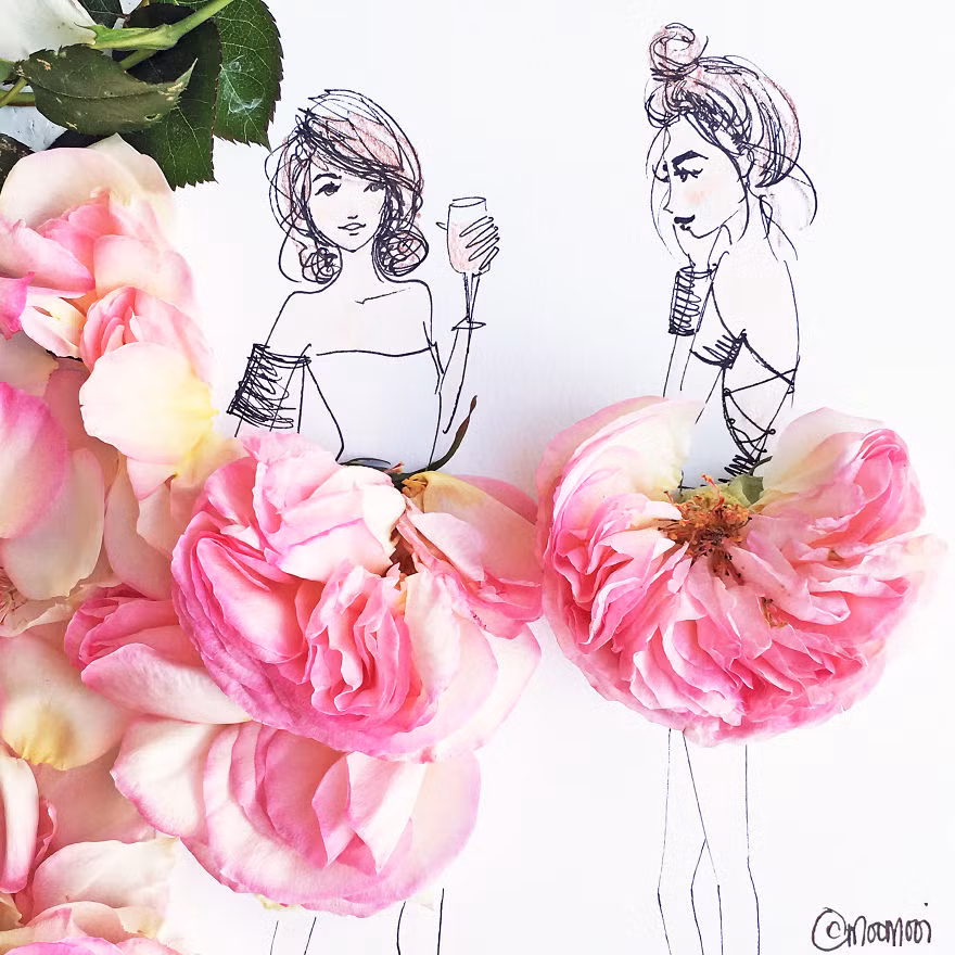 Mời bạn ngắm nhìn những bộ váy tuyệt đẹp từ cánh hoa và rau quả ảnh 5