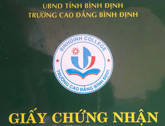 Giấy chứng nhận bồi dưỡng nghiệp vụ sư phạm của Trường CĐ Bình Định. Ảnh: Hoàng Trọng