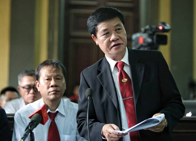 Ông Trương Đình Quý, đại diện của Vinasun, tham gia phiên tòa. ẢNH: NGỌC DƯƠNG.