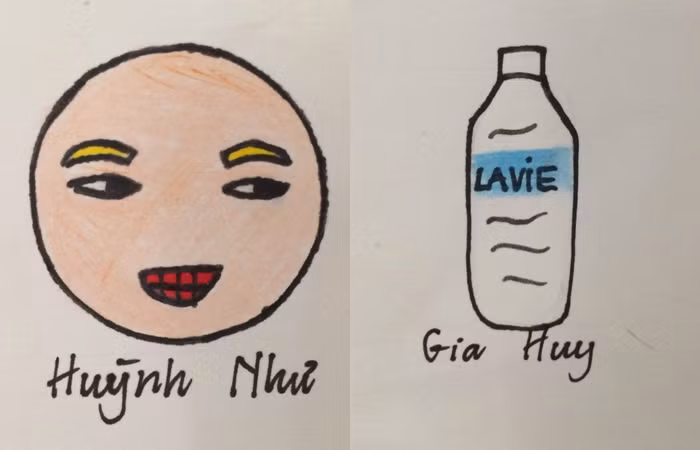 Những hình vẽ đơn giản nhưng đầy tình cảm, vì chắc hẳn các bạn ấy phải vô cùng hiểu nhau để hoàn thiện sơ đồ lớp này.