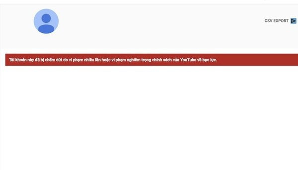 YouTube của Dương Minh Tuyền bị khóa vào sáng nay. YouTube của Dương Minh Tuyền bị khóa vào sáng nay.