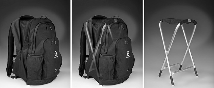 Ba lô với ghế ẩn. Các nhà thiết kế người Séc đã tạo ra một sự kết hợp tuyệt vời của một chiếc ba lô với một chiếc ghế, có ích cho khách du lịch ở mọi lứa tuổi. Ba lô khá rộng rãi, có thể lưu trữ máy tính xách tay và không thấm nước.