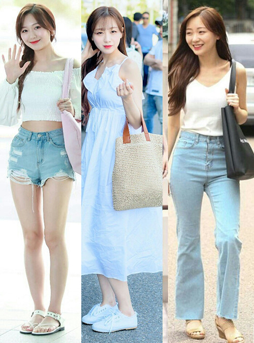 Với dáng quả lê, kiểu trang phục nhấn ở eo, bó ở hông và ngắn trên đầu gối dễ khoe được đường cong cơ thể.