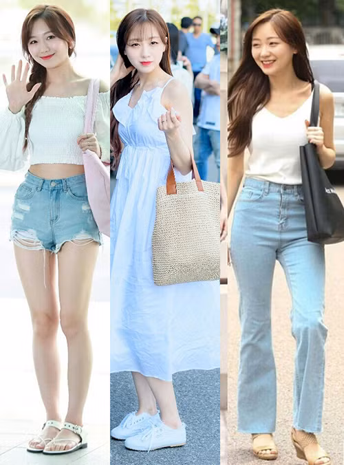 Với dáng quả lê, kiểu trang phục nhấn ở eo, bó ở hông và ngắn trên đầu gối dễ khoe được đường cong cơ thể.